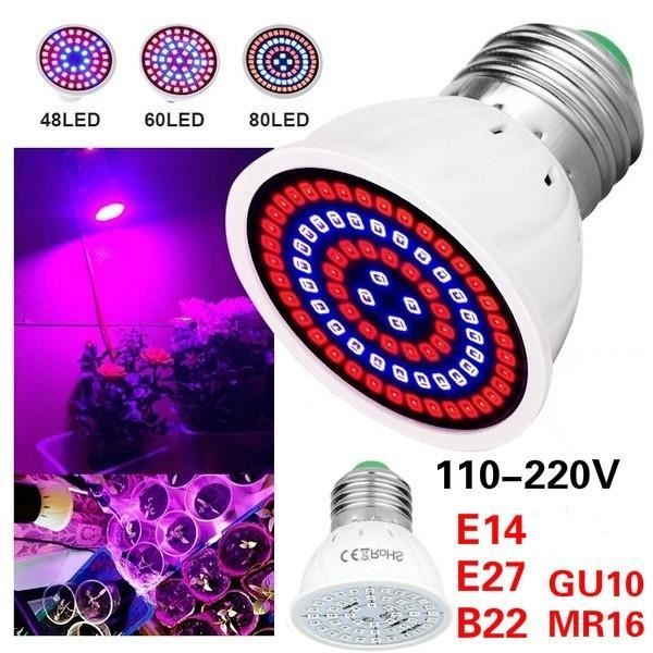 Swonuk® Ampoule de Plante Phyto E27 Lumière de croissance des plantes avec 60 LEDS pour Jardinage