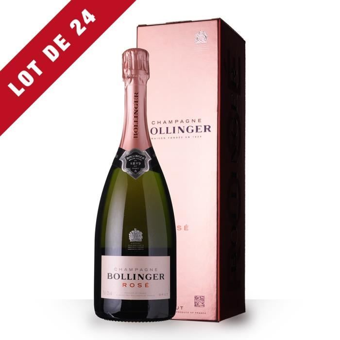 24X Bollinger Brut Rosé 75cl - Etui - Champagne