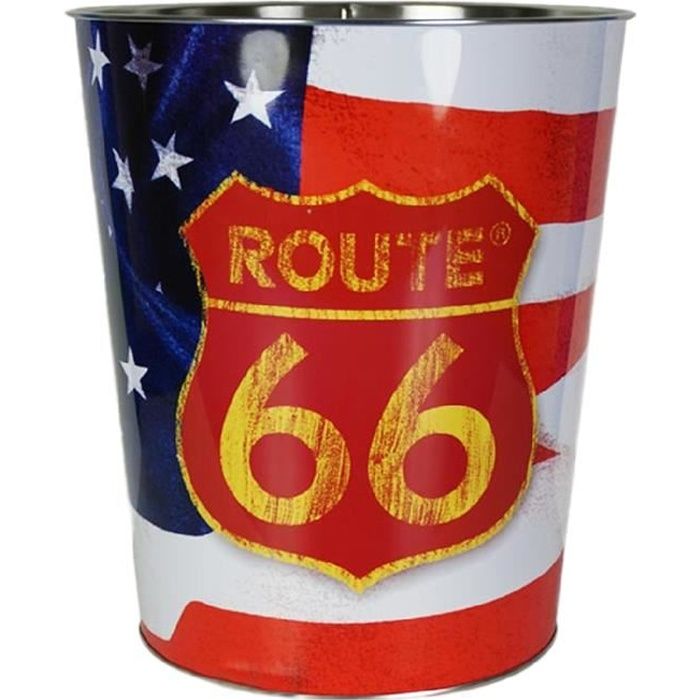 Poubelle de bureau en metal Route 66