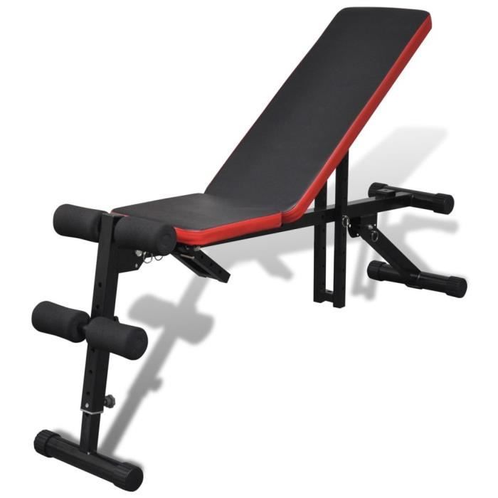 Banc de Musculation Multifonctionnel Banc de Poids d'exercice-Banc d’haltérophilie réglable Positions multiples -125 x 35 x 50 cm