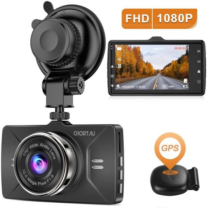 Electronique pour voiture 【2020 Nouvelle Version】 CHORTAU Dashcam Voiture GPS Full HD 1080P, Caméra Embarquée Voiture Gr 5567