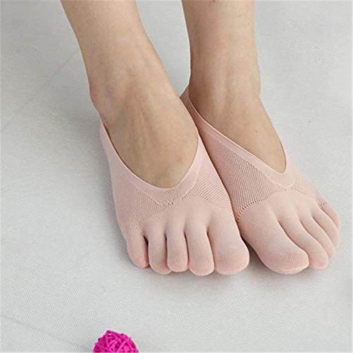 5 paires de chaussettes de compression orthopédiques pour femmes chaussettes d'orteil, chaussettes respirantes à bout fendu à cinq