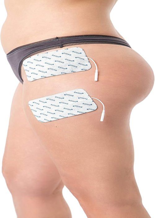 Axion - 2 électrodes 12 x 7 cm - compatible avec les appareils utilisant une connexion à fiches de 2 mm TENS et EMS