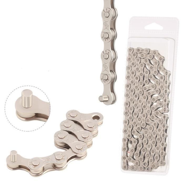 DAMILY® Chaîne de vélo Anti-rouille et anti-corrosion 6-7-8 vitesses - Argent
