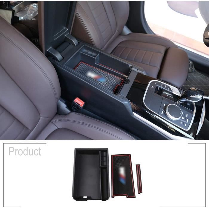 Pour BMW série 3 G20 G38 325 2019 2020 ans boîte de rangement d'accoudoir de console centrale de voiture avec logo M coloré