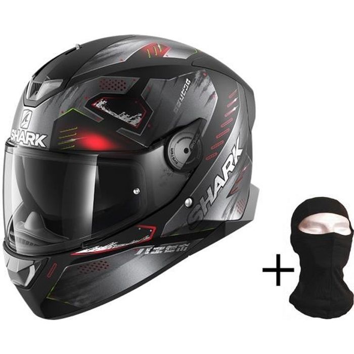 SHARK Casque moto Intégral Skwal 2.2 Venger + Cagoule - Noir et rouge
