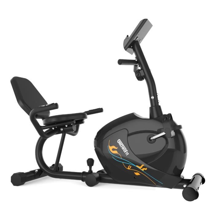 OneTwoFit Vélo d'exercice couché magnétique avec 8 niveaux de résistance, fitness de cyclisme en salle pour adultes seniors OT0328