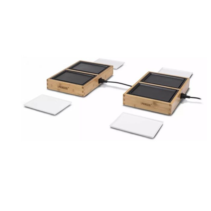 Princess Gril de table Chef Dinner4All Pure 840 W Métal et bambou