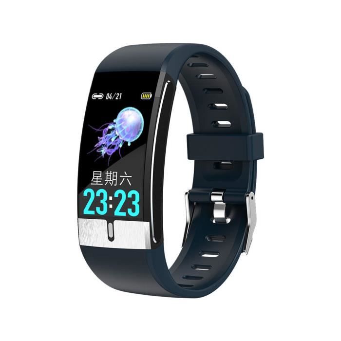 Bracelet Fitness Montre Intelligente Fréquence Cardiaque Tracker Activité IP68 étanche pour les Femmes-Hommes-Enfants - BLEU