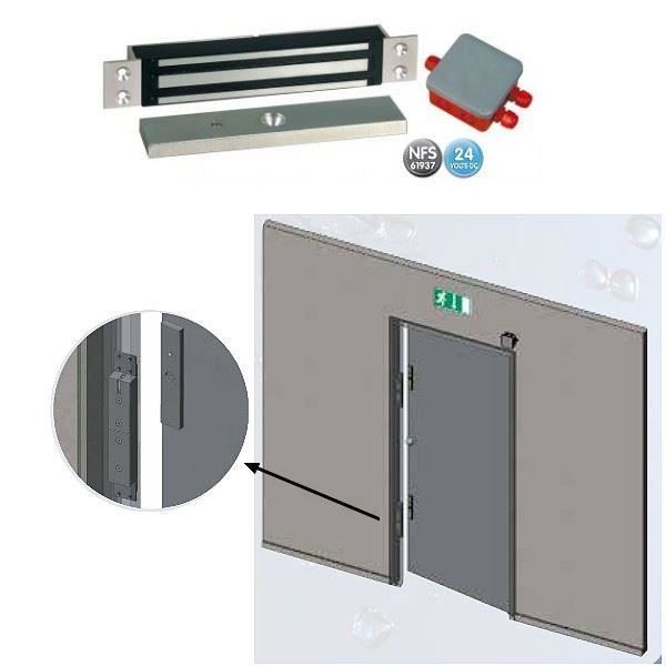 Ventouse électromagnétique à encastrer 300 DaN 24V DC conforme NF S 61-937 - SEWOSY - - EF300ENC.