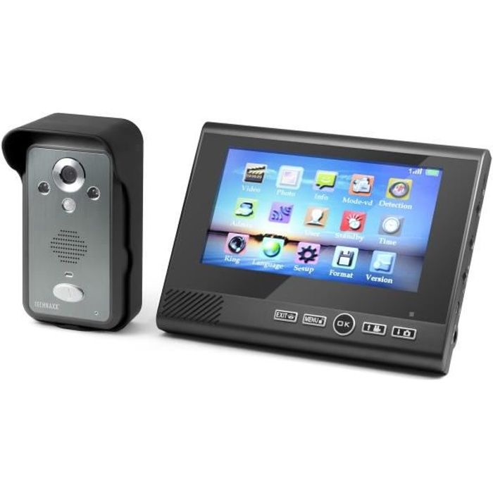 TECHNAXX Visiophone TX-59 sans fil écran couleur TFT LCD 7\