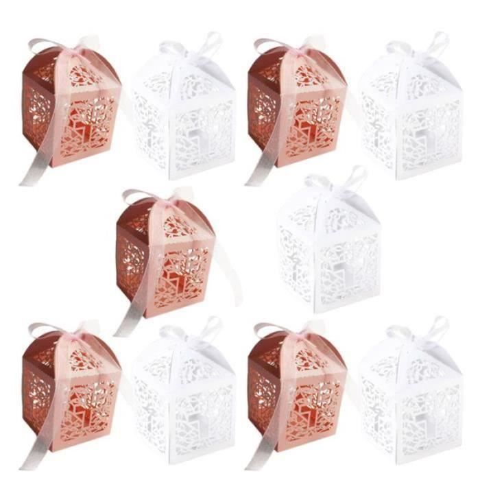 XX21968-100pcs boîte à bonbons élégant évider Unique présente des boîtes de chocolat pour le nouvel an CONFISERIE DE SUCRE - BON