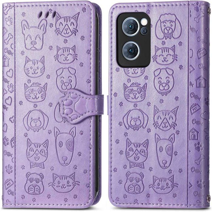 Étui Portefeuille Cuir PU Pour Oppo Reno 8 5G - Protection RFID - Porte-cartes - Support Intégré - Noir