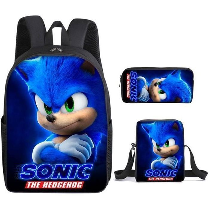Cadeau Enfant Sega Sac à Dos Sonic The Hedgehog 3D Peluche