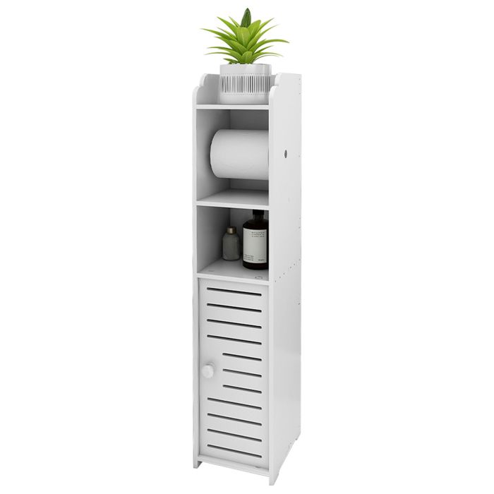 Armoire haute de rangement scandinave à 3 compartiments en PP belle de salle de bain - ERROLVES - Blanc - 15*17*76 CM