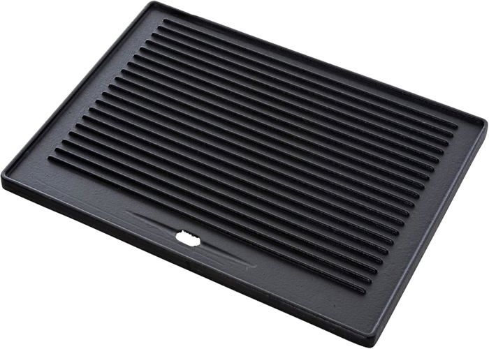 Plaque De Cuisson Réversible En Fonte 1-2, 39,5 Cm X 20,5 Cm, Nervurée
