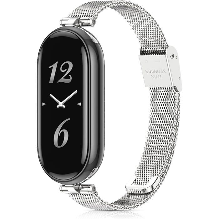 Bracelet Compatible avec Xiaomi Band 9 & Xiaomi Band 8 Bracelets en Métal Accessoires pour Montres Intelligentes Xiaomi Mi Band 8