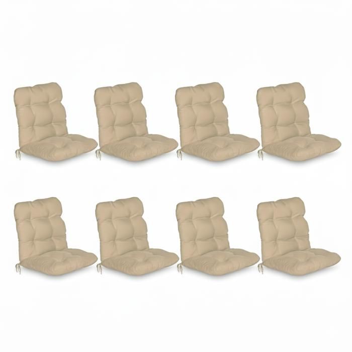 Set de 8 coussins à bas dossier Flair NL 100x50x8cm naturel Set de 8 coussins à bas dossier Flair NL 100x50x8cm naturel