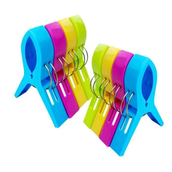 8 Pinces à Linge Géantes, Pinces à Serviettes De Plage, Pinces à