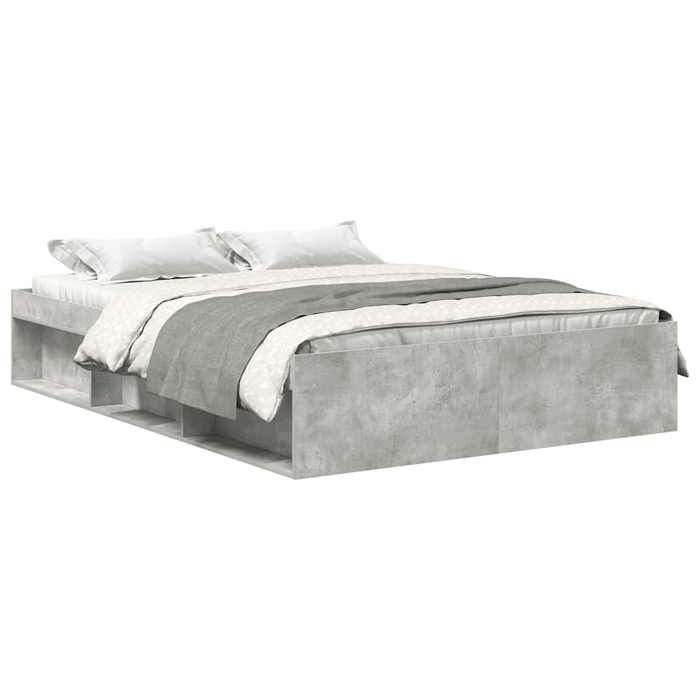 Petit double - MANGO - Cadre de lit 2 PLACES - sans matelas - gris béton 140x200 cm FR14079