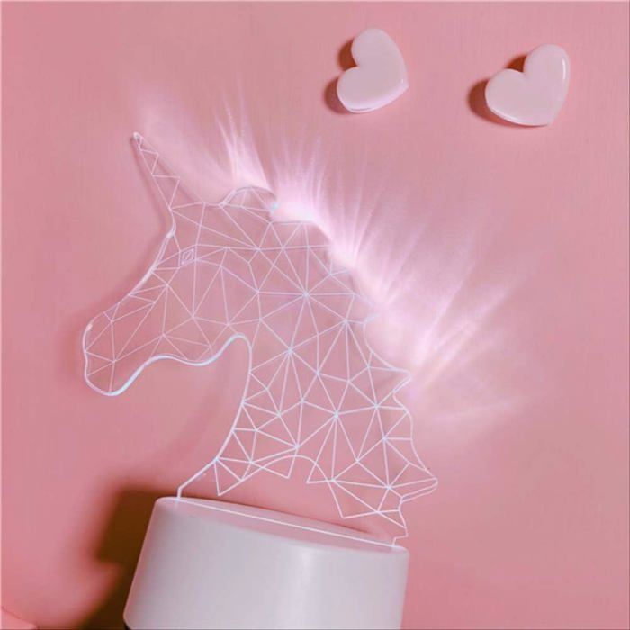 Chambre À Coucher Chevet Fille Coeur Lampe Projection Stéréo Créatif Décoration Éclairage Alimentation Nuit Lumière Label