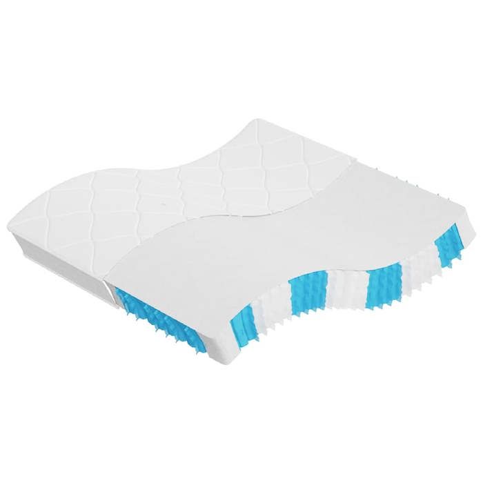 Matelas à ressorts ensachés - vidaXL - 200x200 cm - Dureté moyenne - Blanc et noir - 7 zones de couchage