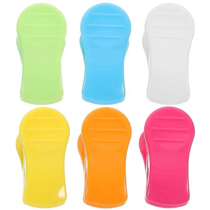 Lot de 6 pinces à linge/clips alimentaires pour sacs plastiques robustes et résistants