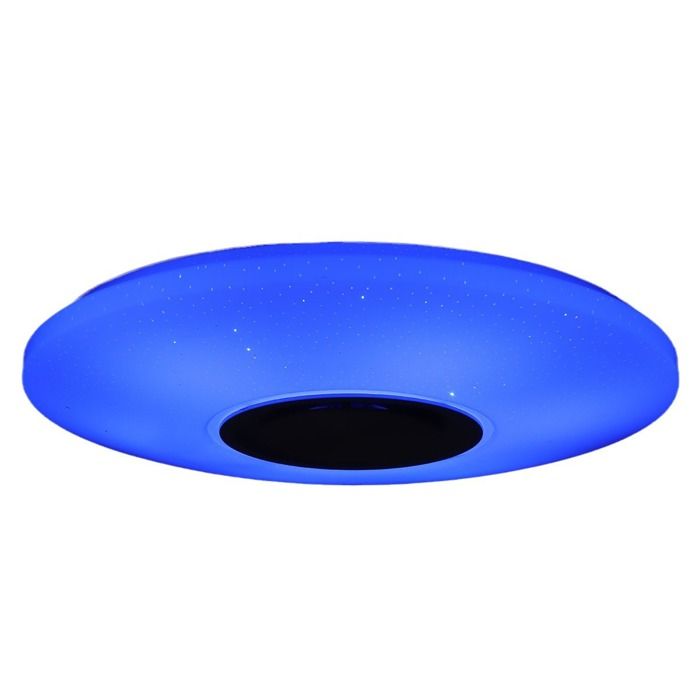 VIRIECH Plafonnier LED connecté avec enceinte Bluetooth – 60W 102 LEDs télécommande intensité réglable design moderne
