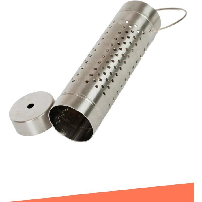Boîte de fumage en acier inoxydable - SWAPY - Diamètre 6 5 cm - Acier inoxydable brossé - Fermeture à clic