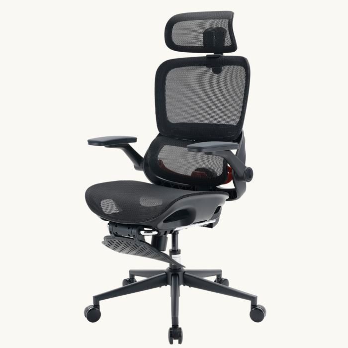 SIHOO B100 Pro Chaise de Bureau Ergonomique Soutien Lombaire Appui-Tête 3D Accoudoirs 4D Rabattables Repose-Pieds Noir