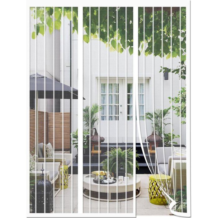 Moustiquaire magnétique pour porte - DEKOPRO - Double ouverture latérale - Dimensions 250x220 cm