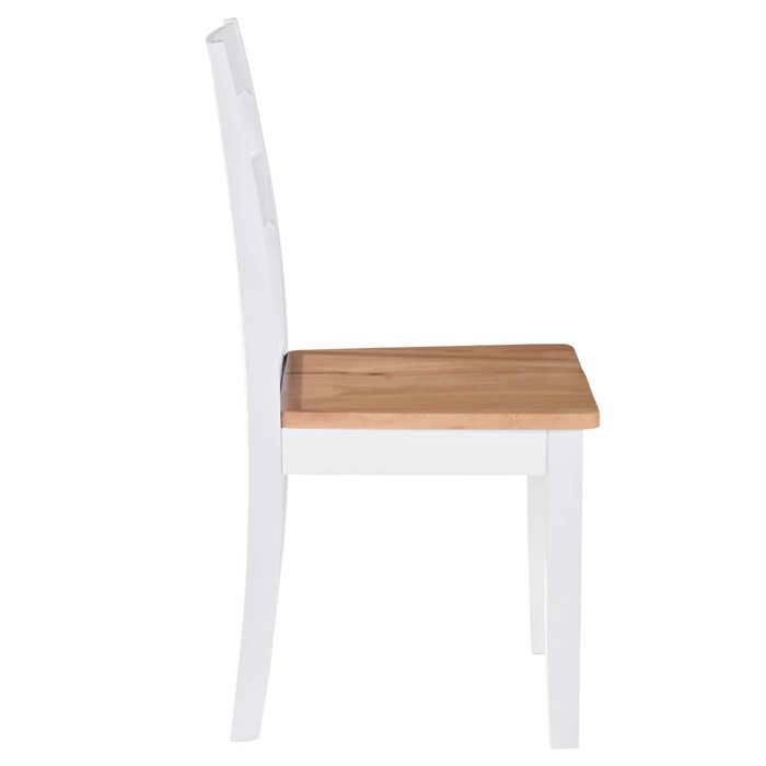 Chaises cuisine(2 pcs) - Blanc - Chaises à manger - 2 personnes - blanc bois hévéa massif 40.5x48x89 cm F2770