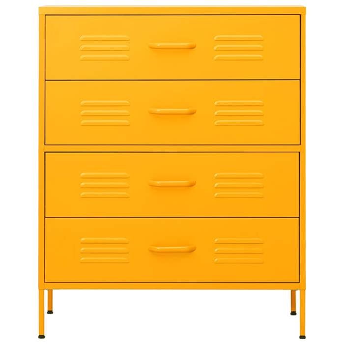 (8556)Moderne Commode Jaune moutarde 80x35x1015 cm Acier poid:28.2 kg