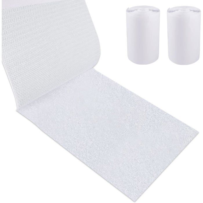 Bande Industrielle Auto-Adhésive Extra Forte Blanc 10 Cm Ruban Adhésif Double Face À Crochets Et À Boucles Rouleau Scratch[RU367]