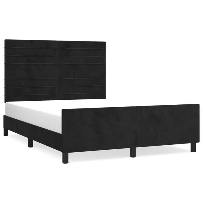 VENTE-FLASH Cadre de lit CHAMBRE - sans matelas - noir 140x190 cm - velours(62003125814)VIDAXL