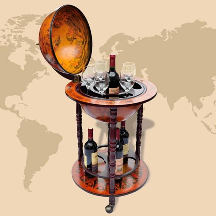 Bar globe - vidaXL - Meuble bar - Bois massif - 47x47x102 cm @84306