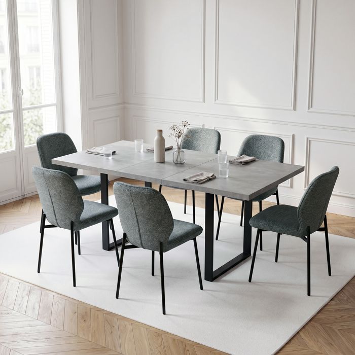 JIEXI Lot de 6 chaises de salle à manger modernes avec pieds en métal pour salle à manger salon bureau vert