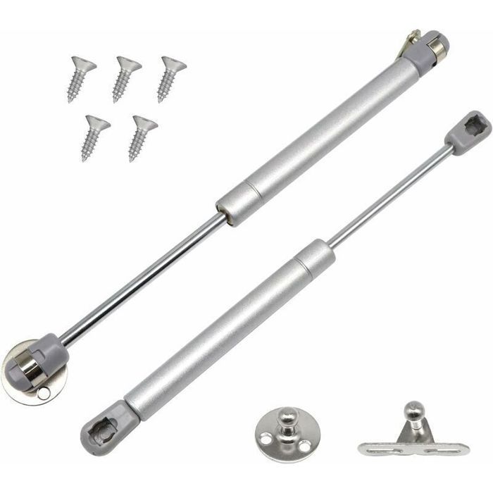 Lot de 2 vérins à gaz 60N pour meubles – Longueur 265 mm – Charge max 6 kg – Installation facile – Pour armoires de cuisine