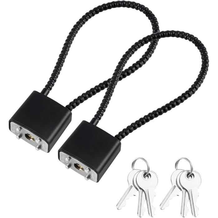Cadenas En Corde DAcier2 Pièces À Câble Avec ClésCadenas À Câble Flexible Avec Clés Pour Poubelle À RoulettesVéloValise[RD105]