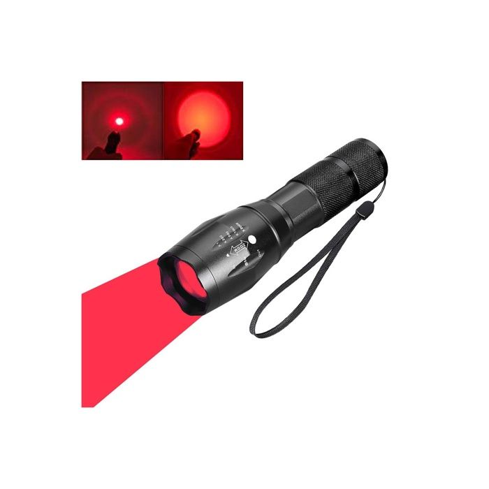 lampe tche rouge Lampe de poche tactique rouge à lampe tche signal zoomable 1 mode pour vision nocturne astronomie LAMPE DE PECHE