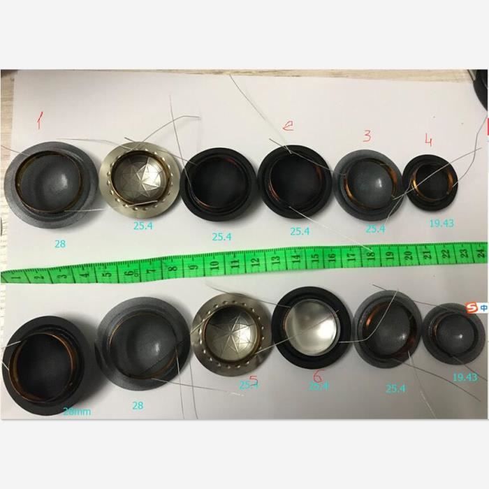 Sourcing Map 25,5 Mm Tweeter Voix Bobine Audio Haut-parleur En Soie Film Membrane Tête De Transmission 43 Mm 2 Pièces
