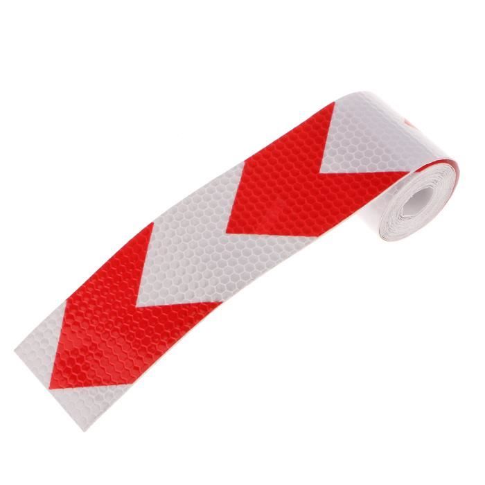 PANNEAU Réfléchissante Avertissement Conspicuity Bande Flèche Autocollant Motif Blanc-rouge