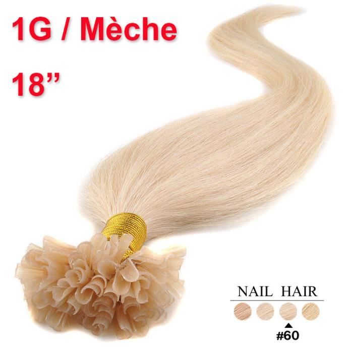 100 Extensions De Cheveux Pour Pose à Chaud - 100% Naturels Remy - Blond Platine - Marque DAIO