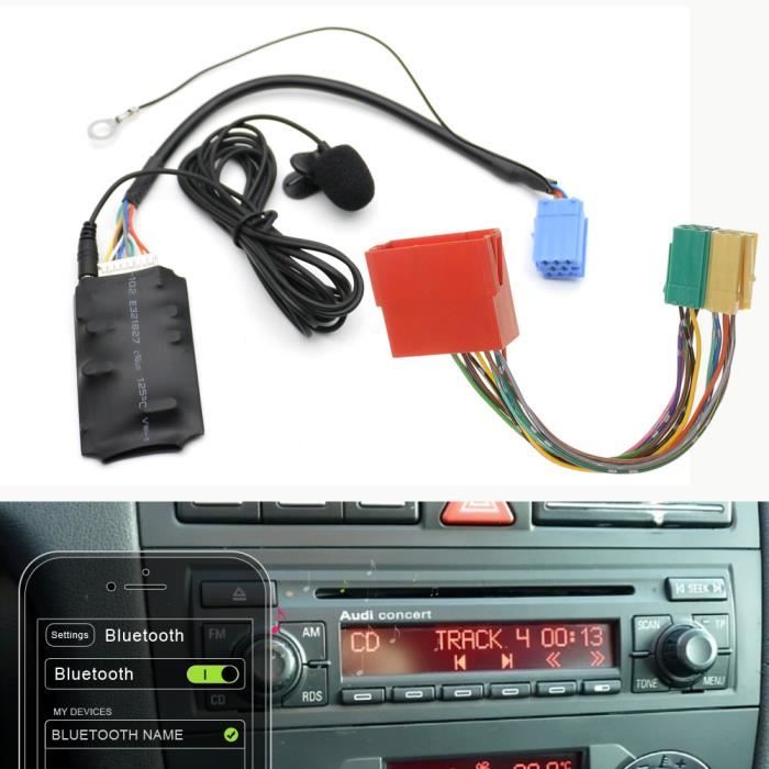 Voiture Bluetooth 5.0 AUX mains libres 8 broches adaptateur A2DP musique câble d'entrée Audio pour Audi A3 8L 8P A4 B5-B7 A6 4B A8 4
