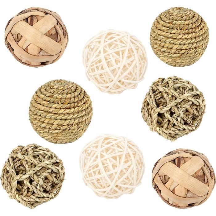 6 Jouets à Mâcher En Paille Tressée Forme Carotte Pour Petits Animaux - Pour Hamster, Lapin, Cochon D'Inde - Pour Ronger Et S'occuper