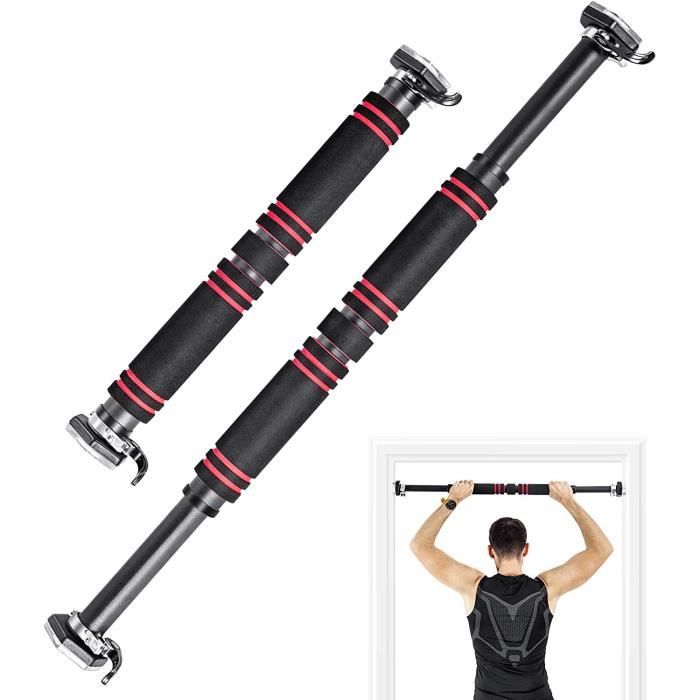 PROIRON Barre De Traction Réglable 72-97 Cm - Pull Up Bar Porte Jusqu'à 200 Kg - Poignées Mousse Antidérapantes