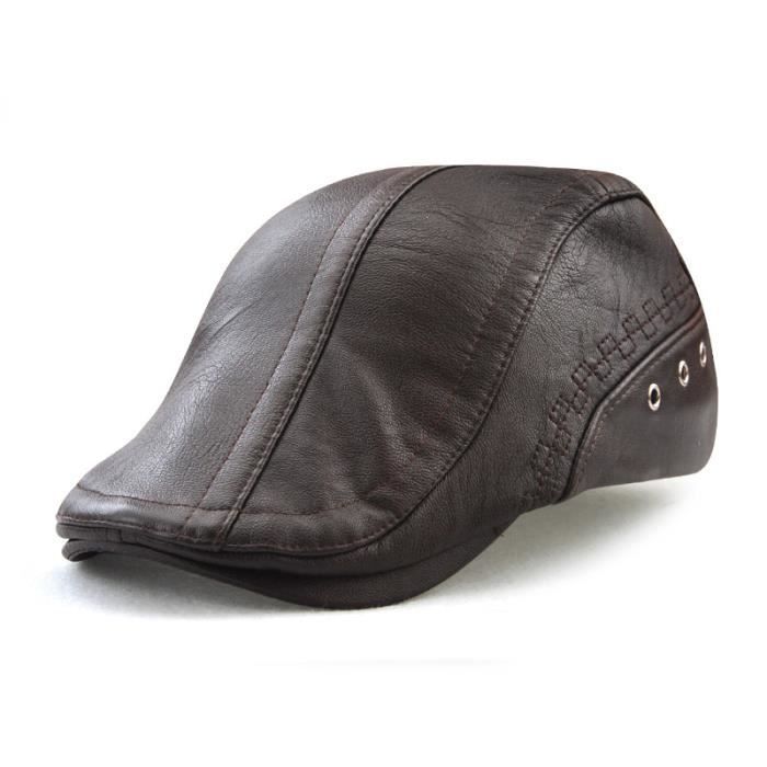 Casquette D'hiver En Cuir Avec Cache-oreilles - KTREZ, Polaire Intérieure, Couleurs Noir/marron/bordeaux, Tailles 53-62 Cm
