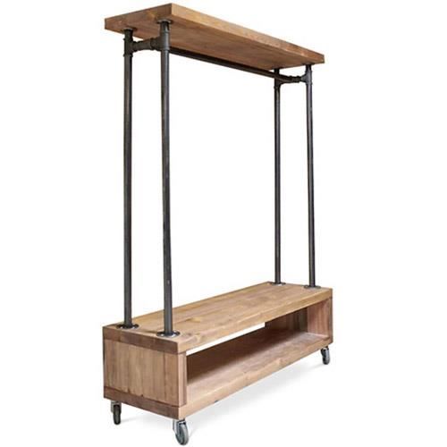 Porte-Manteaux en Bois et Fer Style Industriel