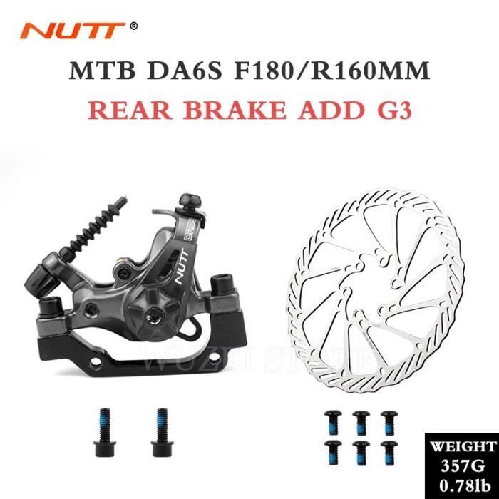 Kit Freins à Disque Vélo étrier Avant + Arrière 160mm - Rotor Et Plaquettes, Réglage Sans Outil, Rouge