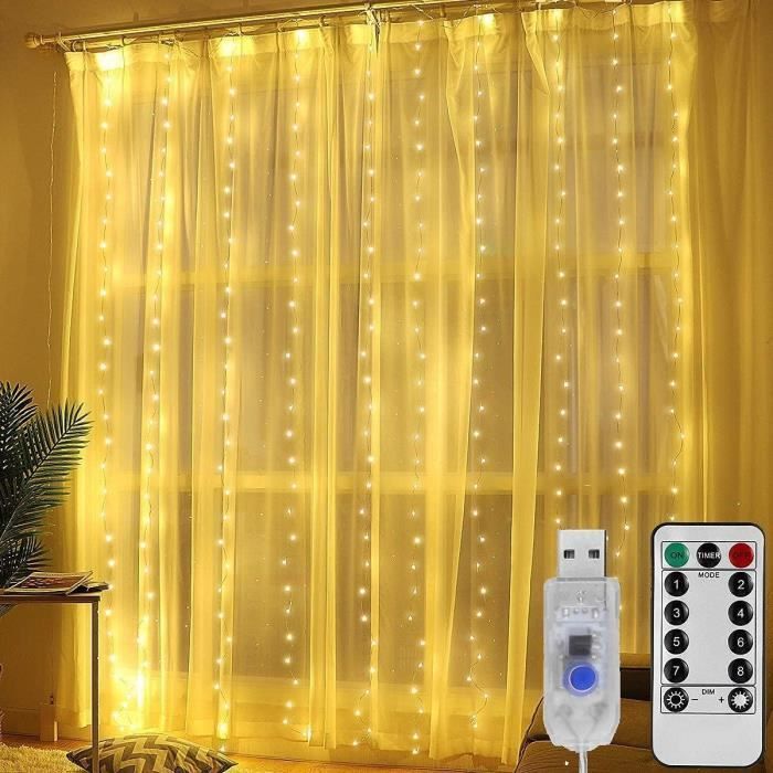 Acheter Guirlande de rideau LED de 3M sur la fenêtre, guirlande